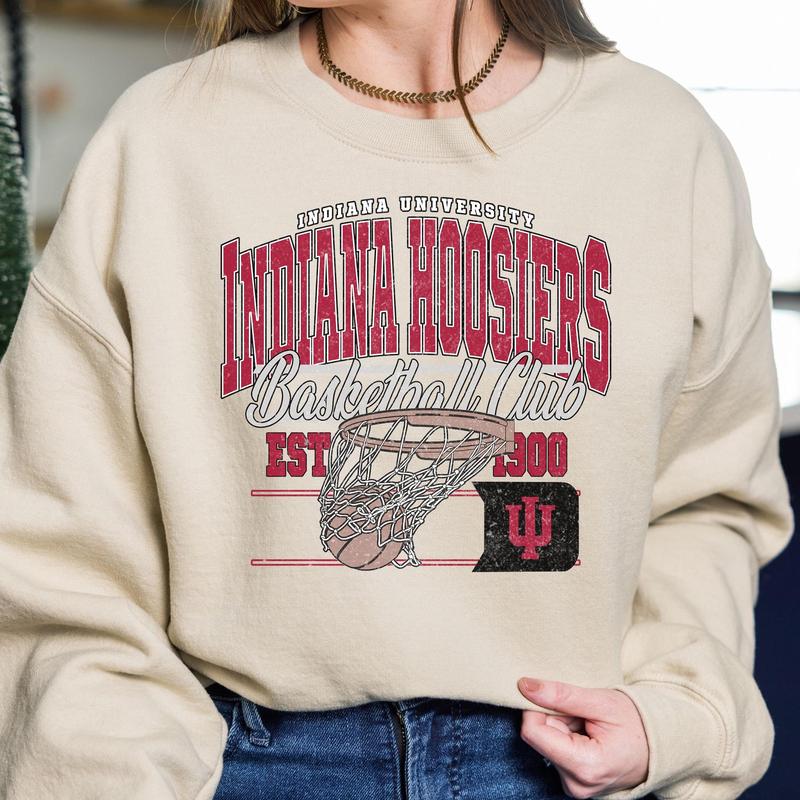50. Indiana Hoosiers Vintage NCAA Basketball Shirt, University Team Apparel, Classic College Sports Gear for Fans