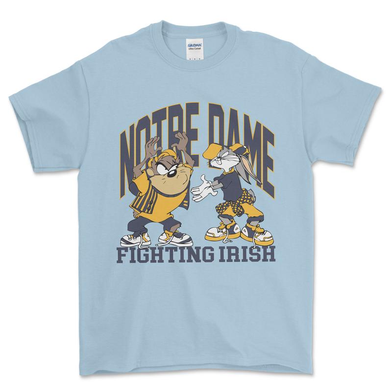 University Of Notre Dame Fighting Irish Looney Tunes T-Shirt, graphic vintage sports tees for men