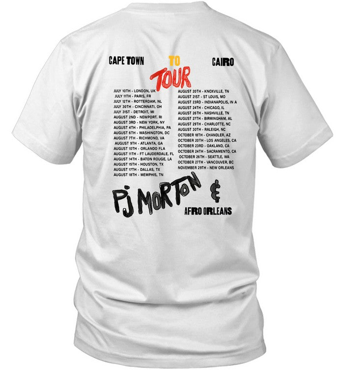 T-Shirt PJ Morton Capetown To Cairo Tour 2024