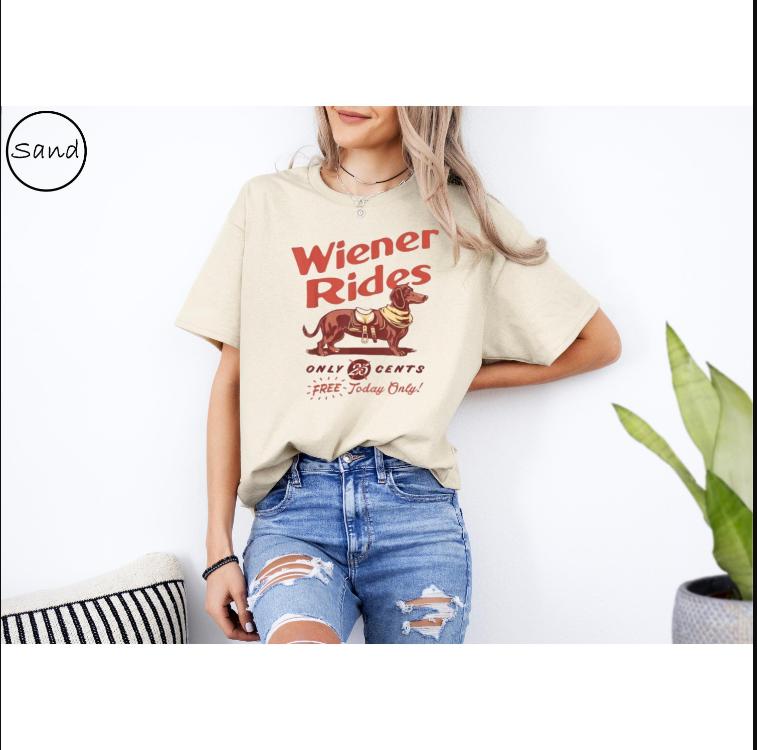 Personalized Wiener Rides Tshirt, Wiener Rides Sweatshirt, Wiener Rides Merch Shirt, Funny T-Shirt, Weiner Dog... (Image 1)