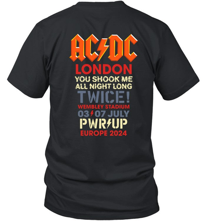 ACDC Union Jack London 2024 Tour Black T Shirt