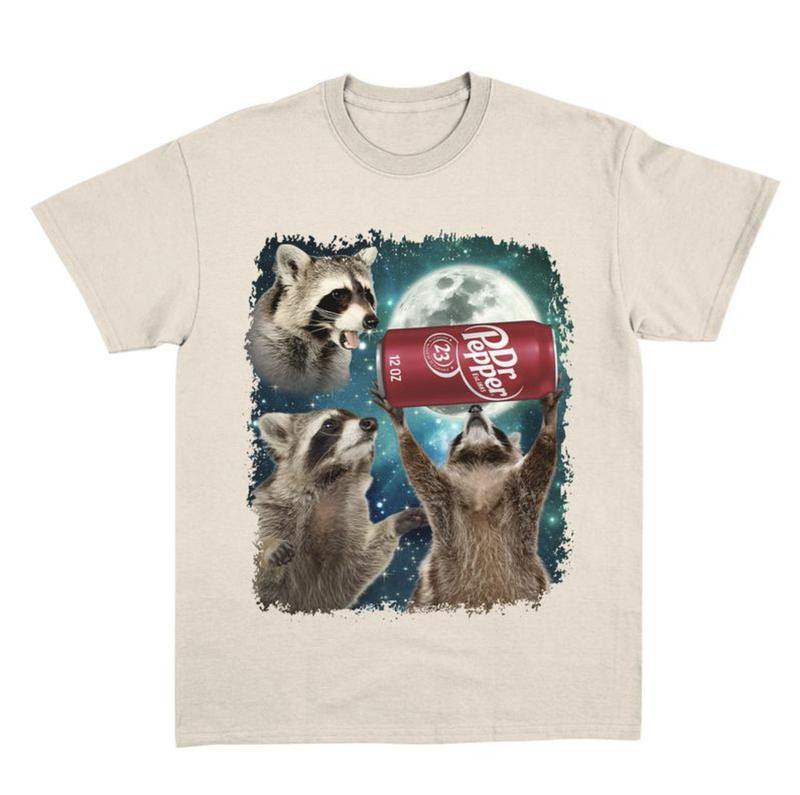 Three Raccoons Dr Pepper Vintage Graphic T-shirtsSweatshirtHoodie, Retro Crewneck, Gift For Girlfriend, Cotton, Print Tee