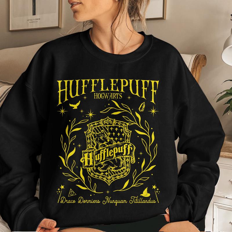 Hufflepuff Vintage Hogwarts House Sweatshirts Wizard World Sweatshirt Magic World Shirt Hp Fan Gift Unisex T Shirt Sweatshirt Hoodie
