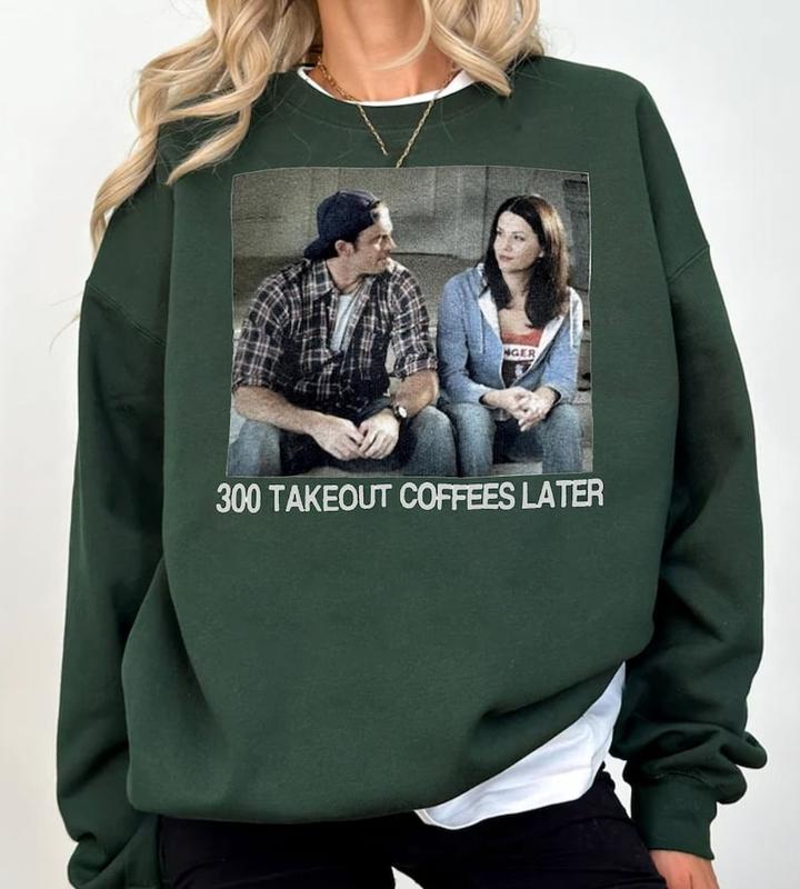 Vintage Luke and Gilmore 300 takeout coffees later shirt,Retro Luke's Diner Shirt,TV Show Gift,Gilmore gift,comfort colors shirt - Unisex T-Shirt, Hoo