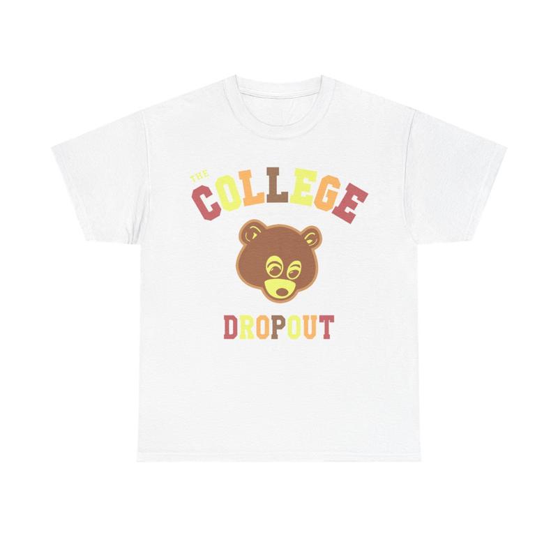 College Dropout Inspired Graphic Tee Menswear Retro Shirt T-Shirt Top Vintage Comfy Classic Cotton Casual Tshirt Streetwear