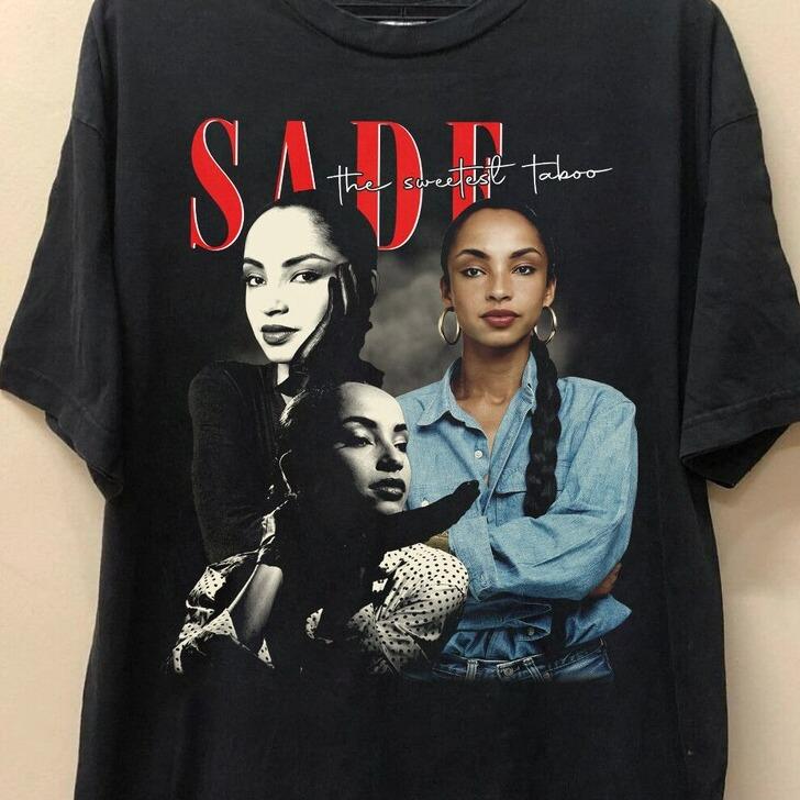 Vintage Sade Adu 2024 Graphic Shirt, Adu Sade Kiss of Life Lusic 2024, Sade Singer Pop Music shirt, Sade Album Shirt Cotton Menswear