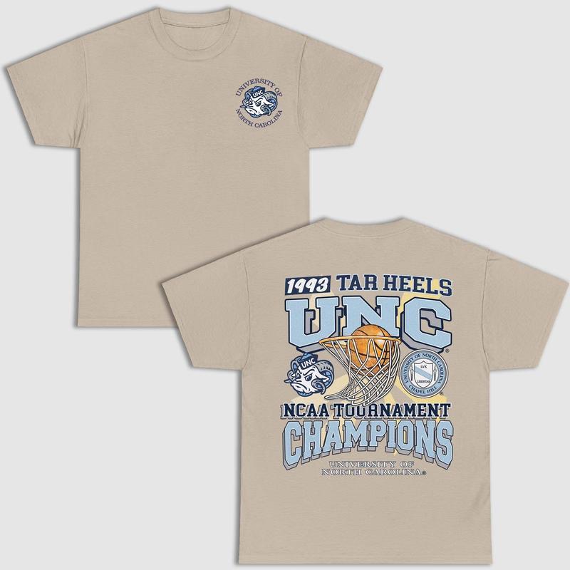 University of North Carolina Tournament Champs Ncaa 2face T-shirt, Graphic Vintage Sports Tees Summer Shirts for Men, Women