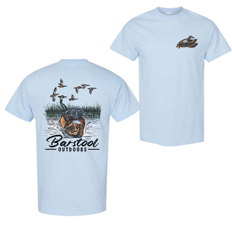 Barstool Outdoors Duck Hunt 2 Sided Shirt, Vintage Mallard Hunting Tshirt, Unisex Graphic Printed Tee, Cotton Shortsleeve Casual Womenswear, Daily Women's Top