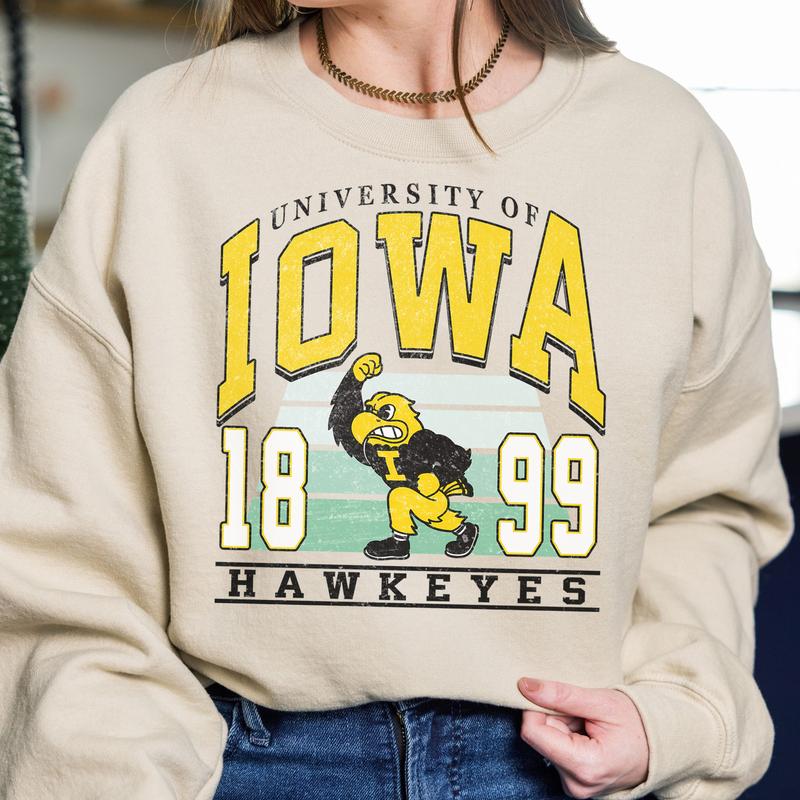 Iowa Hawkeyes Vintage College NCAA Sweatshirt, Vintage Football Sweatshirt NCAA, Classic Sport Sweatshirt, Gifts For Football Fan Sport