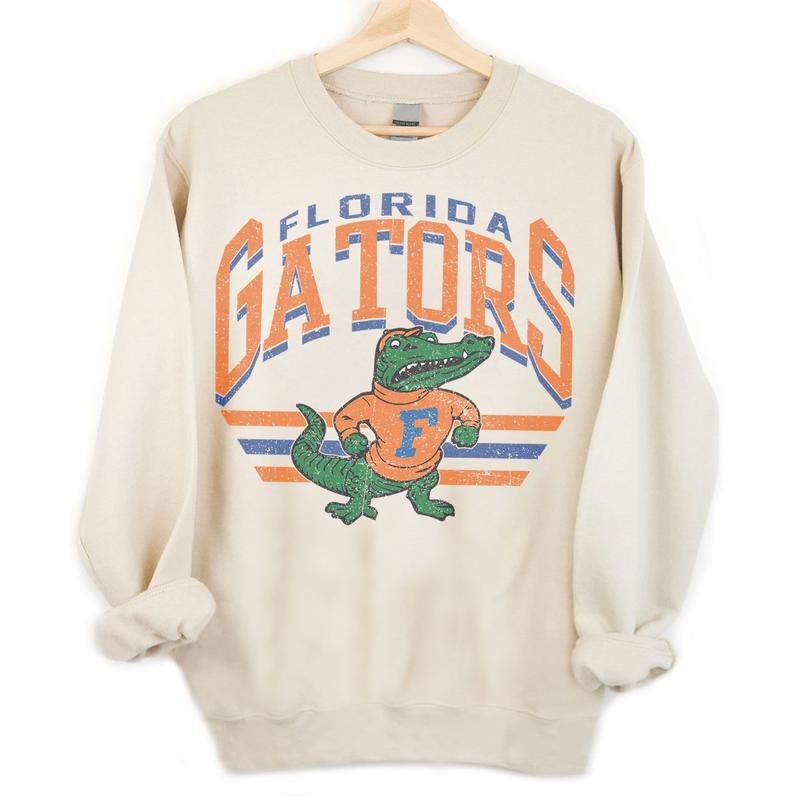 Florida Gators Vintage Football NCAA Sweatshirt - Tshirt - Hoodie, University of Florida Unisex Football NCAA Shirt, Unisex Vintage NCAA Shirt, Classi