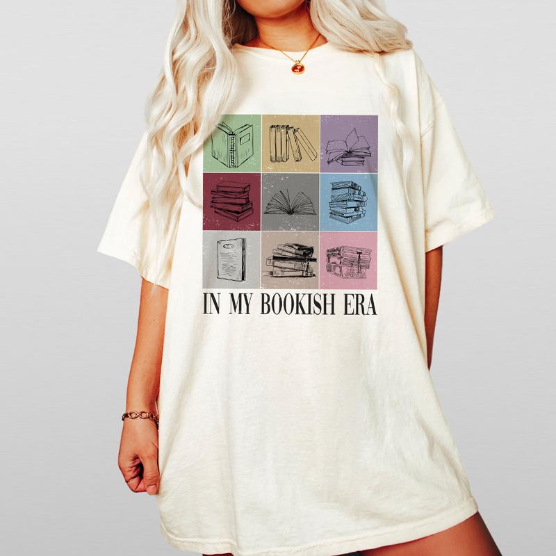 Comfort Colors Book Lovers Shirt, In My Bookish Era Shirt, Minimalist Book Reading Tshirt, Book Floral Shirt,... (Image 3)