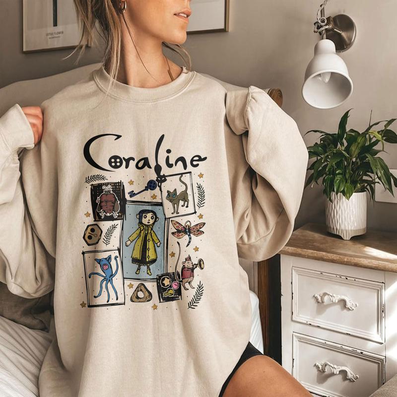 Halloween Coraline Shirt, Spooky movie Sweatshirt, Coraline Doll Shirt, Movie Vintage hr, Wybie her friend Dreaming Cotton