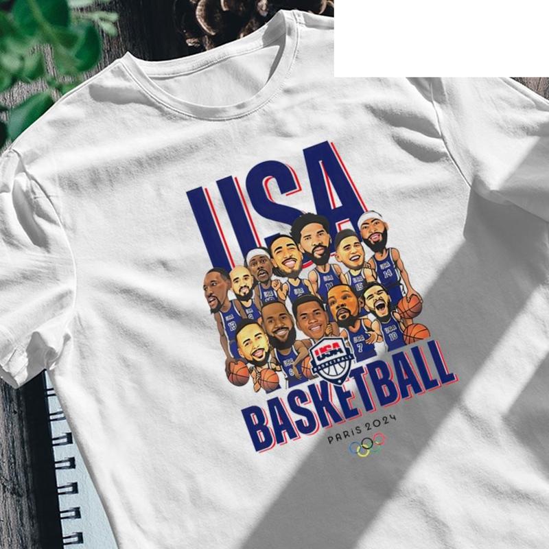 LEBRON'S T-shirt USA Basketball Olympic 2024, Hiphop Retro Vintage 90s Graphic Basketball Shirt, Basketball... (Image 5)