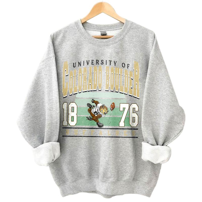 Colorado Buffaloes Vintage NCAA Sweatshirt, Unisex Colorado Football Shirt, Classic Sport Hoodie Gift for Football Fans, Cotton, Sweatshirt, T-Shirt