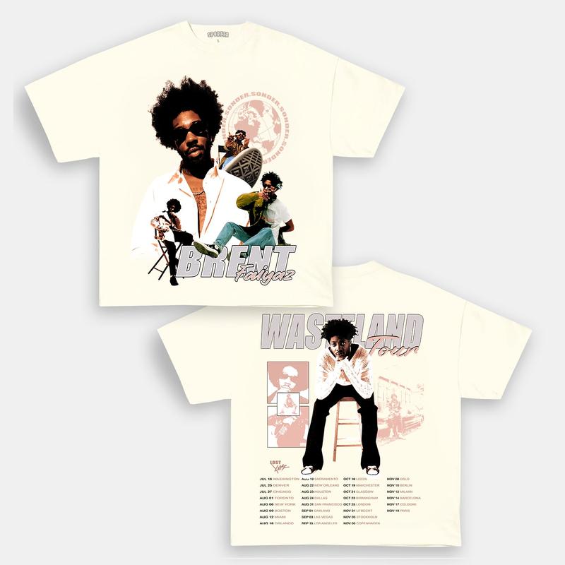 BRENT FAIYAZ V2 Double Printed Short Sleeve Tee Cotton Vintage Shirt To Match Sneaker Hiphop Clothing Rapper Merch Shirt, Hiphop Tour Concert 2024, Gift For Fan Y2K Aesthetic Hoodie Sweatshirt