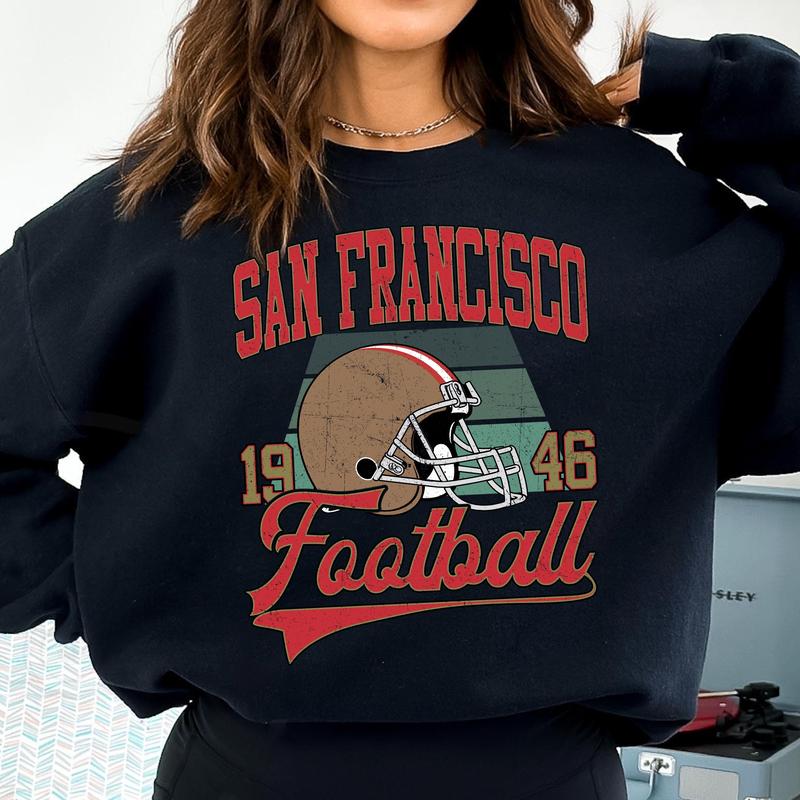 San Francisco Vintage Football Crewneck Sweatshirt, Classic Football Gift for Sports Fans, Unisex Collection, Cotton Comfort Wear, Vintage Style