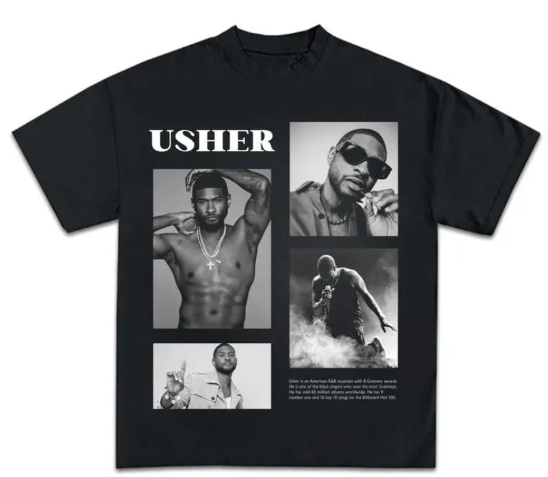 Usher T-Shirt, Halloween Gift for Women and Men Retro Usher Graphic Tee, Vintage Usher 90s Shirt, Usher Rap Hip Hop, Usher Fan Unisex Tee, usher conce
