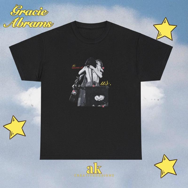 Gracie's Abrams The Secret of Us Tour 2024 Vintage Y2K Graphic Tee, Oversized Streetwear Concert Shirt for Fans, Unisex Cotton Crewneck, Aesthetic Mer