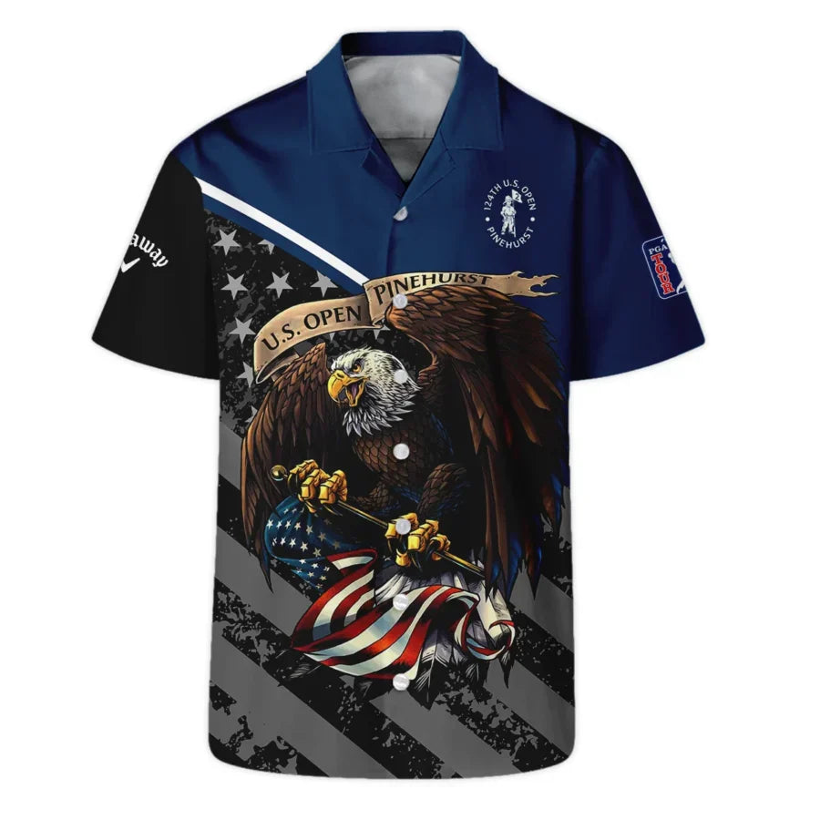 Special Version 124th U.S. Open Pinehurst Callaway Hawaiian Shirt Color Blue Eagle USA Oversized Haw