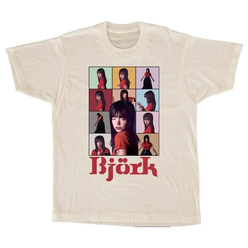 Bjork t shirt 90s white short sleeve tee classic Unisex Men Women, Bjork vintage shirt, Band Tour Tee, concert tour music, vintage music shirt