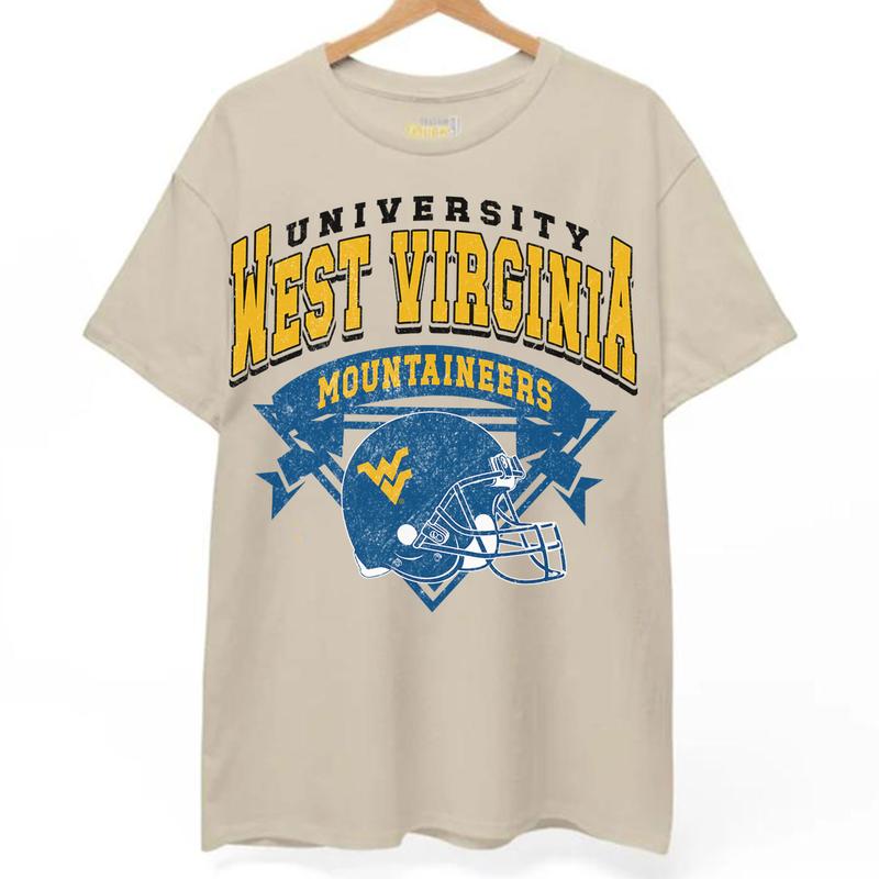 West Virginia Mountaineers Vintage Football NCAA Sweatshirt - Tshirt - Hoodie, West Virginia University Unisex Football NCAA Shirt, Unisex Vintage NCAA Shirt, Classic Football Shirt, Gifts For Football Fan Sport, Cotton, Sweatshirt,Casual Clothing