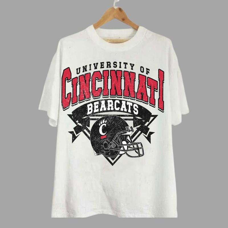 Cincinnati Bearcats Vintage Football NCAA Sweatshirt - Tshirt - Hoodie, University of Cincinnati Unisex Football NCAA Shirt, Unisex Vintage NCAA Shirt, Classic Football Shirt, Gifts For Football Fan Sport, Cotton, Sweatshirt, Casual Clothing