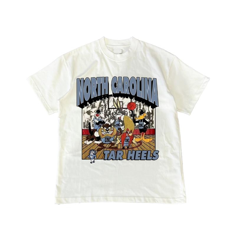 Vintage UNC Tar Heels Looney Tunes NCAA T-Shirt Unisex Menswear Casual Soft new jersey