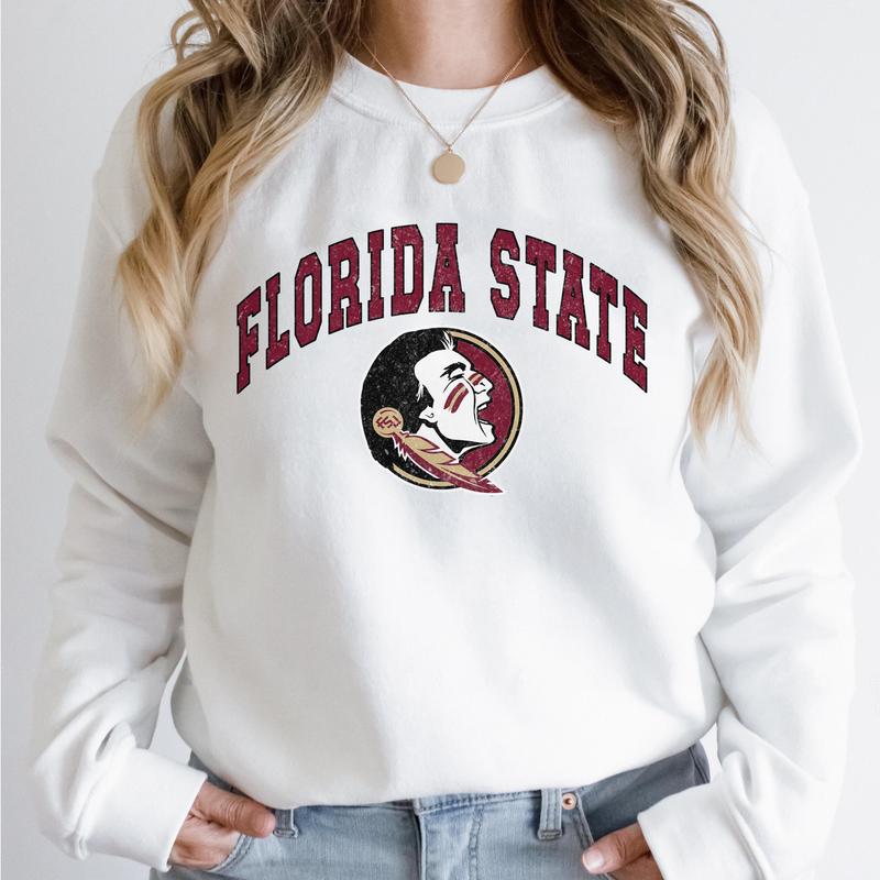 Florida State Seminoles Vintage Football NCAA Trendy Sweatshirt, Florida State University Unisex Football NCAA Shirt, Gift For Men, Gift For Girls, Crewneck, Cotton, Sweaters, Pullover