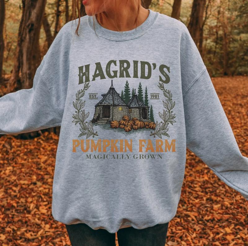 Hagrid's Pumpkin Patch Shirt - Sweatshirt - Hoodie, Vintage Fall Shirt, Retro Halloween T-Shirt, Pumpkin Patch Sweatshirt, Wizard Halloween Shirt, Spo
