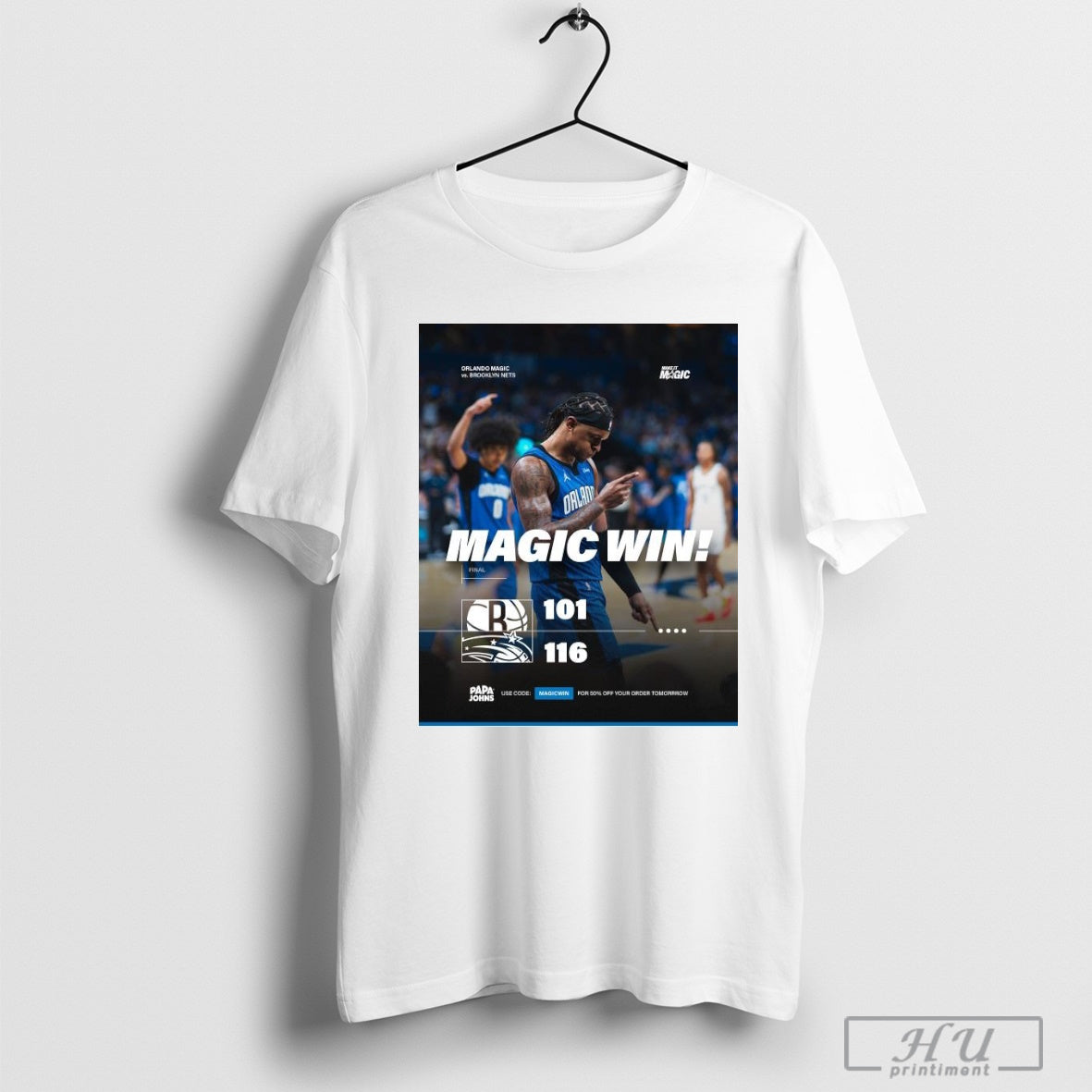 Orlando Magic 116- 101 Brooklyn Nets Final Score NBA 2024-25 Season Poster T-shirt