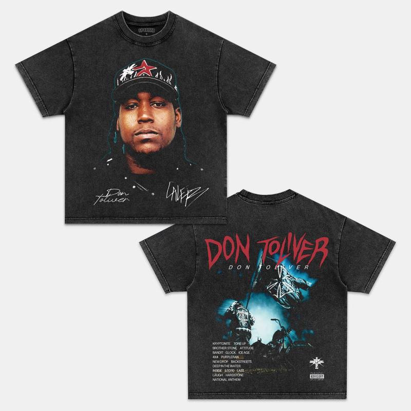 DON TOLIVER Double Printed Short Sleeve Tee Cotton Vintage Shirt To Match Sneaker Hiphop Clothing Rapper Merch Shirt, Hiphop Tour Concert 2024, Gift For Fan Y2K Aesthetic Hoodie Sweatshirt