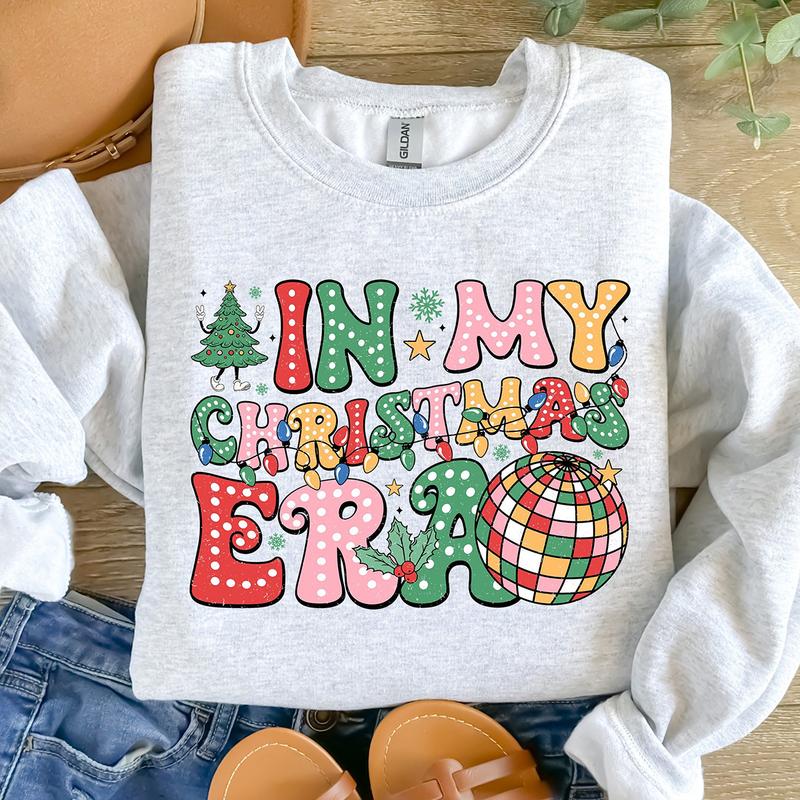 In My Christmas Era Sweatshirt, Retro Christmas Shirt, Christmas Doodle Dots, Christmas Shirt Sublimation, Merry Christmas, Vintage Christmas Tee