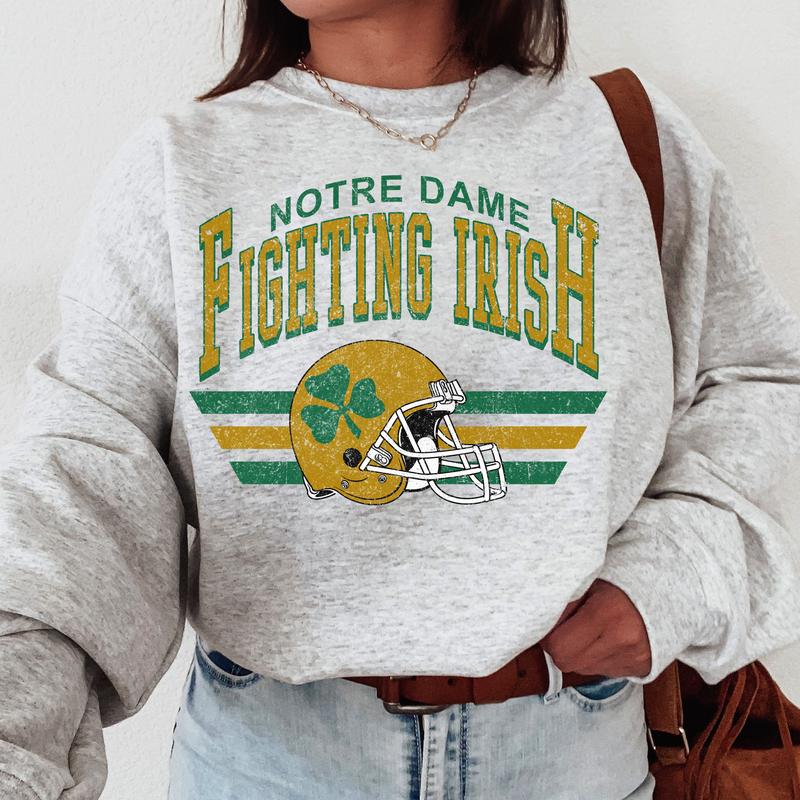 Notre Dame Fighting Irish Vintage Football NCAA Sweatshirt, Vintage University Of Notre Dame Sweatshirt, Unisex Vintage Sweatshirt NCAA, Classic Sport Sweatshirt, Gifts For Football Fan Sport
