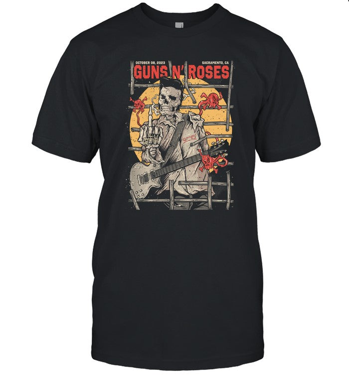 Guns N' Roses Even Tour 2023 Sacramento T-Shirt Black