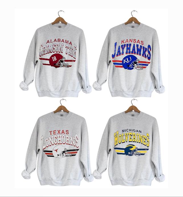 Vintage Football NCAA Sweatshirt, Vintage Sweatshirt All Teams NCAA, Classic Sport Sweatshirt, Gifts For Football Fan Sport. Crewneck Menswear