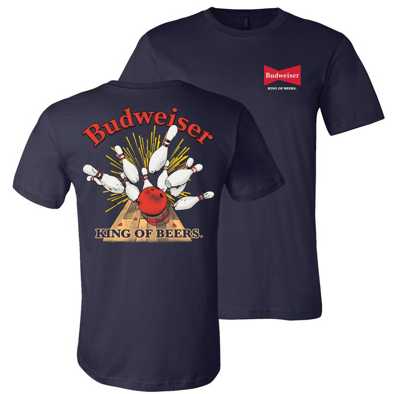 Budweiser - Bowling Break 2-sided T-shirt - Find Your Favorite Color - Suitable For Men And Women - Seasonal... (Image 1)