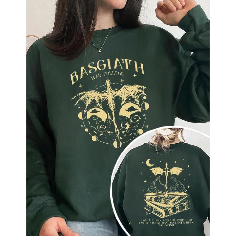 Basgiath War College 2 Sided Sweatshirt, Fourth Wing Sweatshirt, Bookish Dragon Rider Shirt, Book Lover... (Image 3)