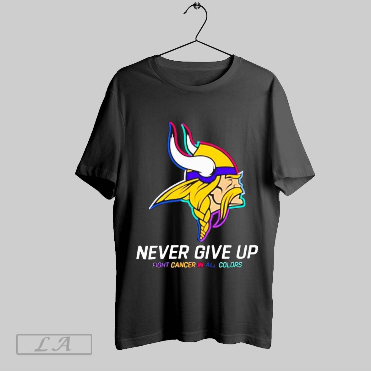 Top Minnesota Vikings Never Give Up Fight Cancer All Color T Shirt Shirt Hoodie Sweatshirt