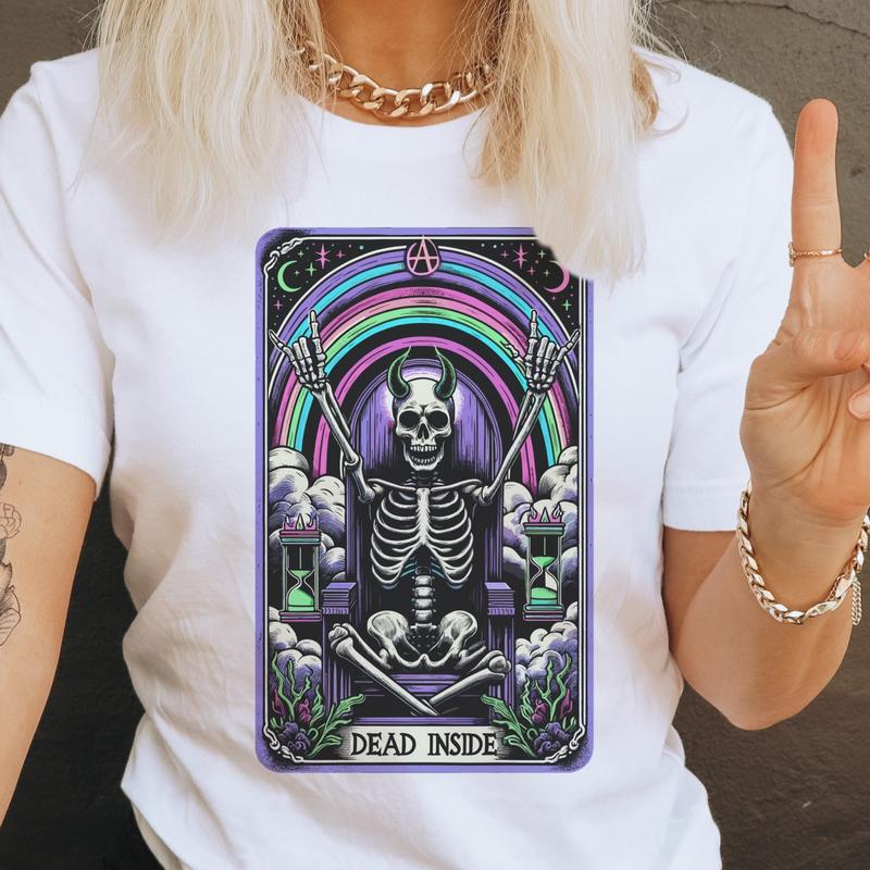 Tarot Skull Tees Dead Inside Tarot Tee The Patriot T-Shirt The True Crime Junkie Top The Homebody Tarot Tshirt ... (Image 2)