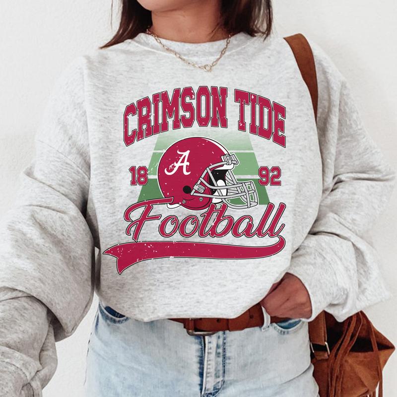 Alabama Crimson Tide Vintage NCAA Unisex Sweatshirt, University Sport Sweatshirt, Classic Gift for Fans, Women, Men, Comfort Cotton Pullover