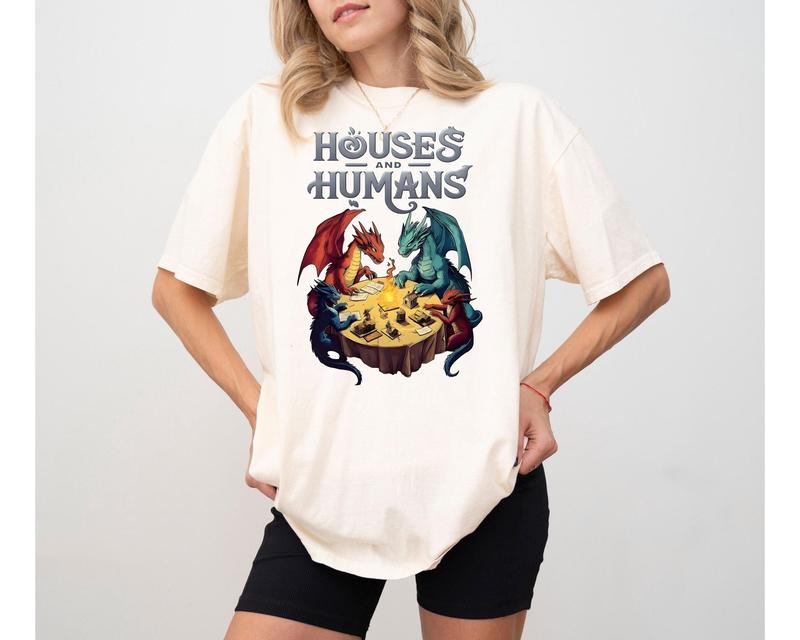 Houses and Humans DnD Shirt, Dungeons and Dragons Gift, Funny DND Shirts, D&D Houses And Humans Parody, Vintage Retro 90s DND Tee, Gift for DM Game Master