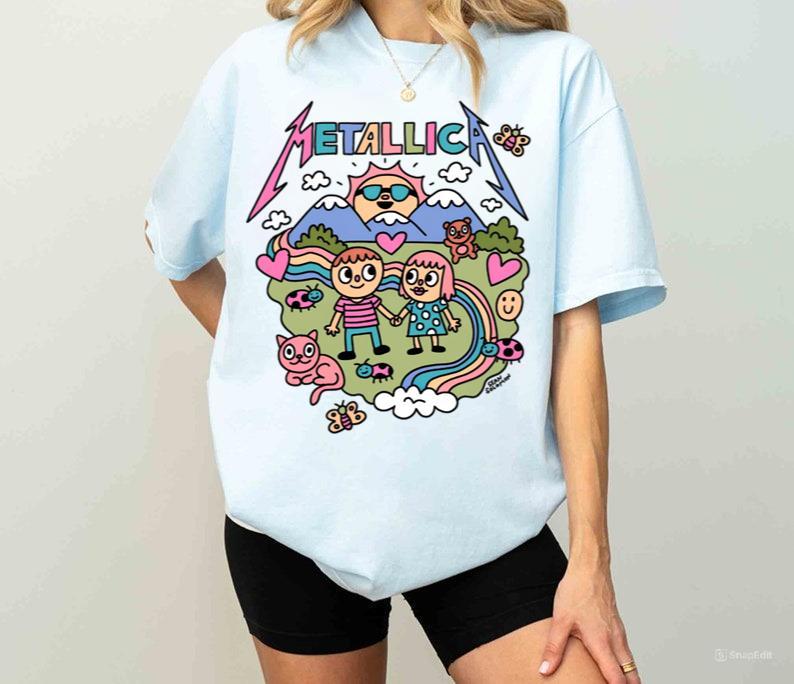 Vintage Metallica Rainbow Tshirt Happy Time Shirt Metallica 90s Records Rock Gift for Friends