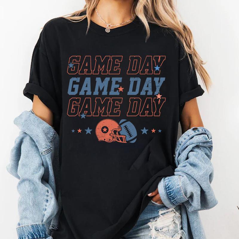 Game Day Shirt, Retro Football Shirt, Football Mom Shirt, Vintage Football Fan Football Lover Outfit, Touchdown Season Shirt For Women