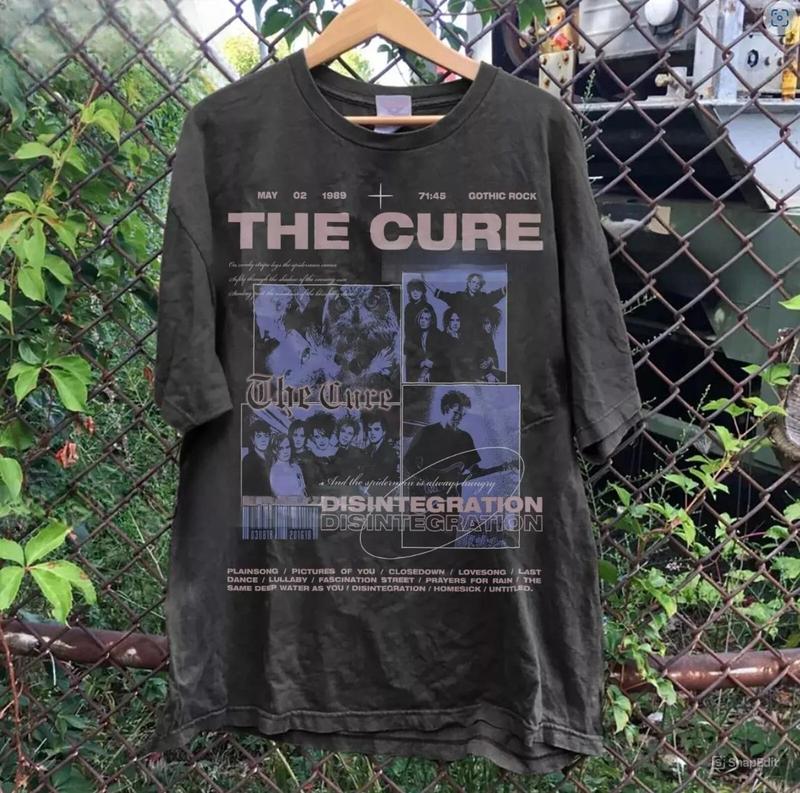 The Cure Collector Tour Shirt, Vintage Rock Band Black Unisex Shirt Graphic Tee Cotton Unisex T-Shirt