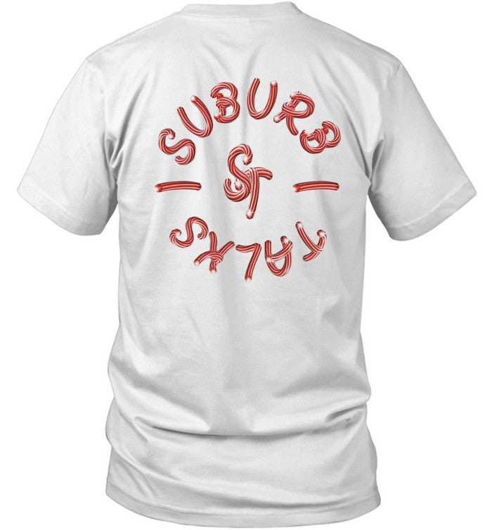 Suburb Talks Candy Cane White Hot 2024 T Shirt