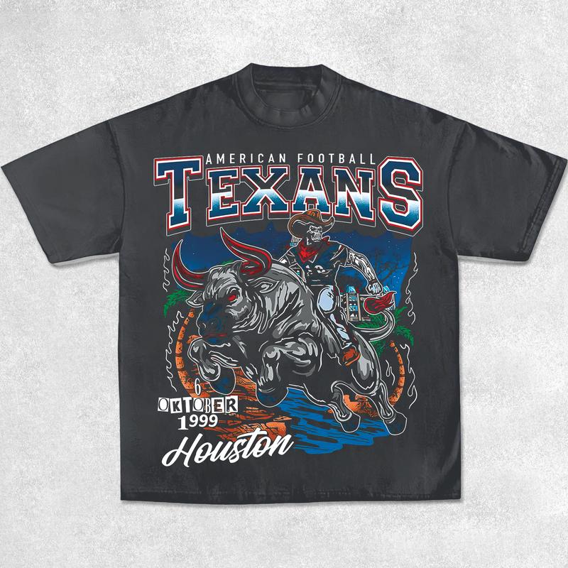 Texans Shirt, Vintage 90s Unisex Football Tees, Football T-Shirts, Sports Shirt, Game Day Tee, Football Fan Gifts Crewneck Clothing
