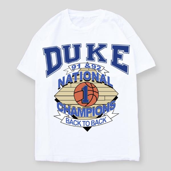 DUKE NATIONAL CHAMPIONS BACK TO BACK TEE, VINTAGE GRAPHICC TEES, VINTAGE TEE
