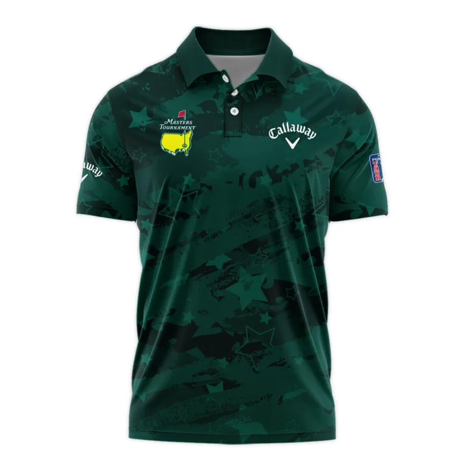 Dark Green Stars Pattern Grunge Background Masters Tournament Callaway Polo Shirt Style Classic Polo