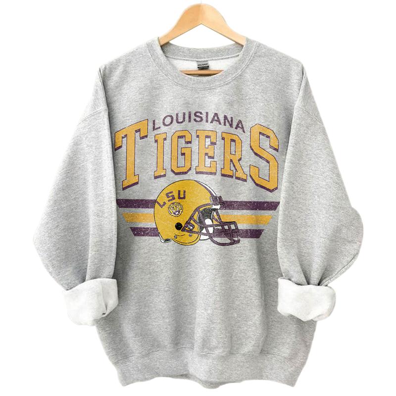 11. LSU Tigers Vintage NCAA Sportswear Sweatshirt, University Louisiana State Authentic Shirt Gift for Football Fans