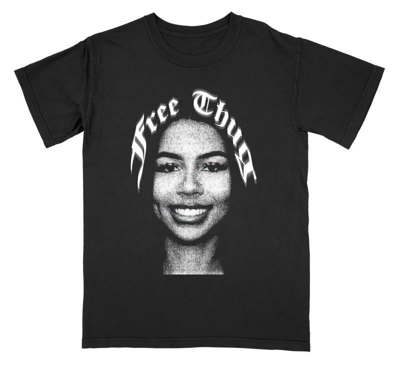 Mariah  Graphic Tee, Rare Vintage Free Thug Black Shirt